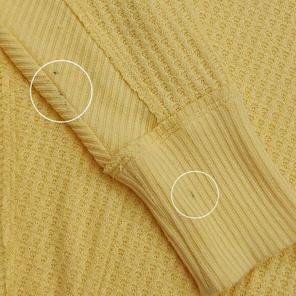 Free People We The Free Santa Clara Thermal Top Womens XS Yellow Oversized Knit - Picture 8 of 11